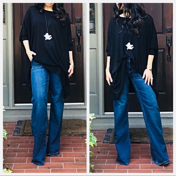 Black oversized loose fit  knit tunic - Picture 4 of 8